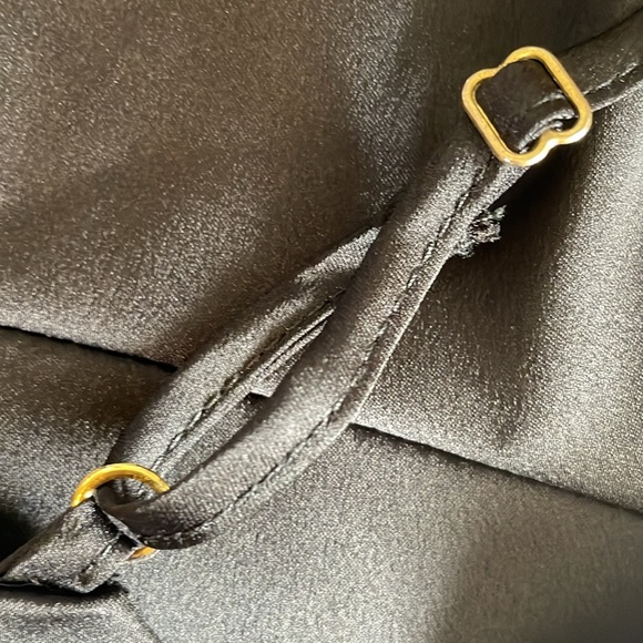 Lulu’s Black Satin Ruffle Hem Party Cocktail Mini Dress Size Small - Picture 9 of 17